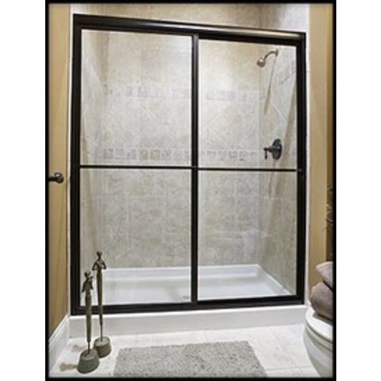 Shower Door Deluxe Sliding 38 to 40 x 68 Inch Silver Obscure