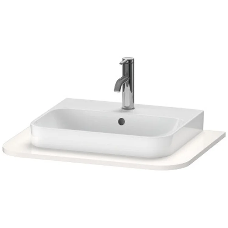 Lavatory Console Happy D.2 Plus White High Gloss Single Basin Console 25-5/8 Inch