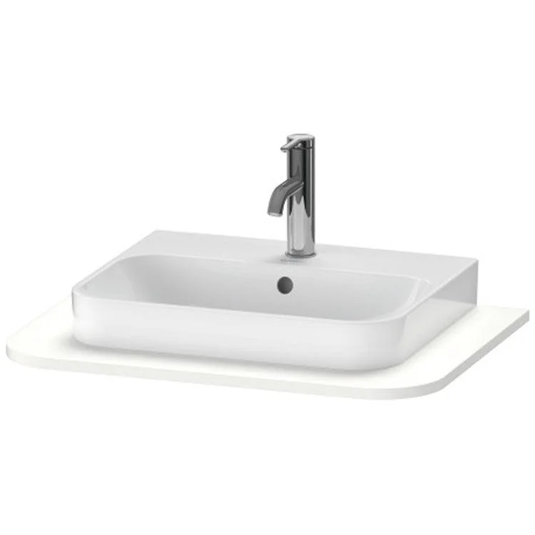 Lavatory Console Happy D.2 Plus White Satin Matte Single Basin Console 25-5/8 Inch