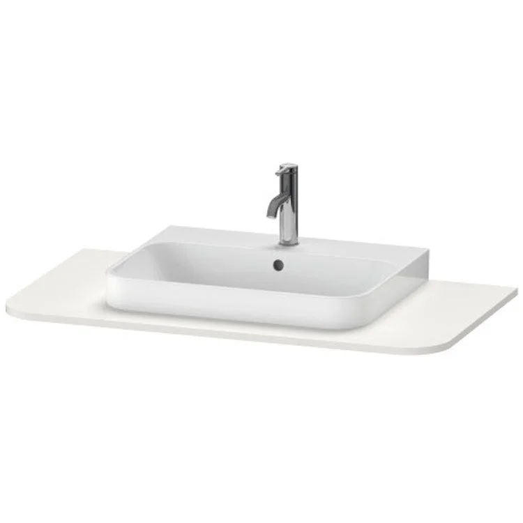 Lavatory Console Happy D.2 Plus Nordic White Satin Matte Single Basin 39-3/8 x 21-5/8 Inch Ceramic