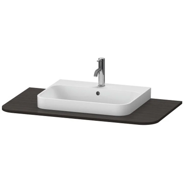 Lavatory Console Happy D.2 Plus Brushed Walnut Single Basin 39-3/8 x 21-5/8 Inch Ceramic