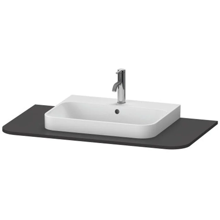 Lavatory Console Happy D.2 Plus Graphite Super Matte Single Basin 39-3/8 x 21-5/8 Inch Ceramic