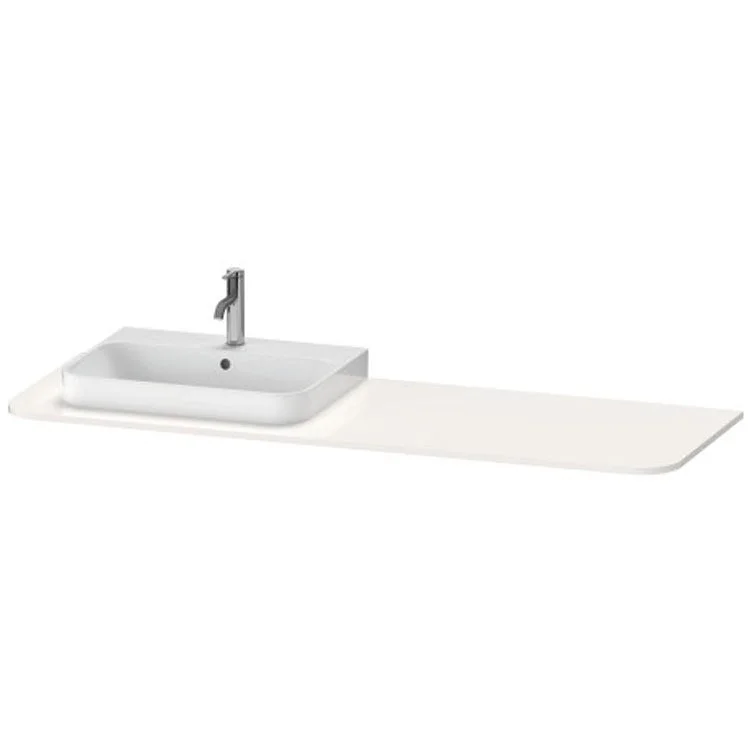 Lavatory Console Happy D.2 Plus White High Gloss Single Basin 51-1/8 x 21-5/8 Inch Ceramic 63 Inch Left