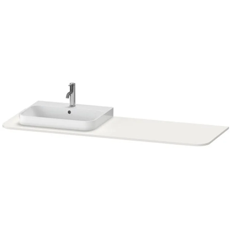 Lavatory Console Happy D.2 Plus Nordic White Satin Matte Single Basin Console 63 Inch Left Basin