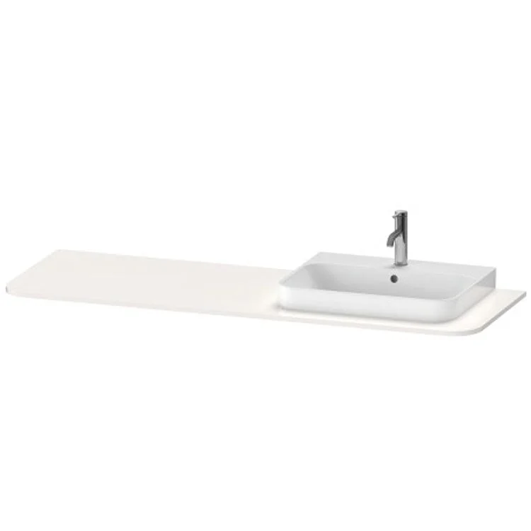 Lavatory Console Happy D.2 Plus White High Gloss Single Basin Console 63 Inch Right Basin