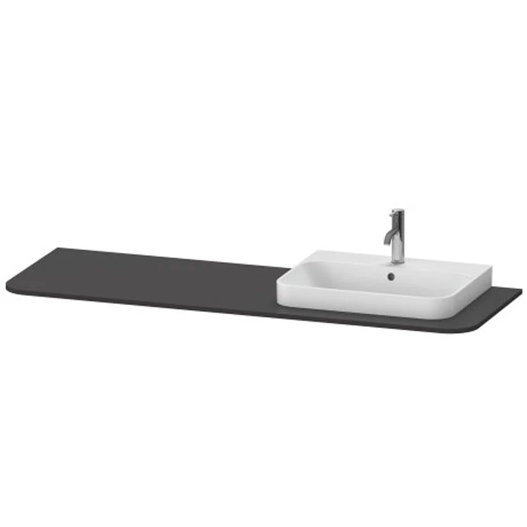 Lavatory Console Happy D.2 Plus Graphite Super Matte Single Basin Console 63 Inch Right Basin