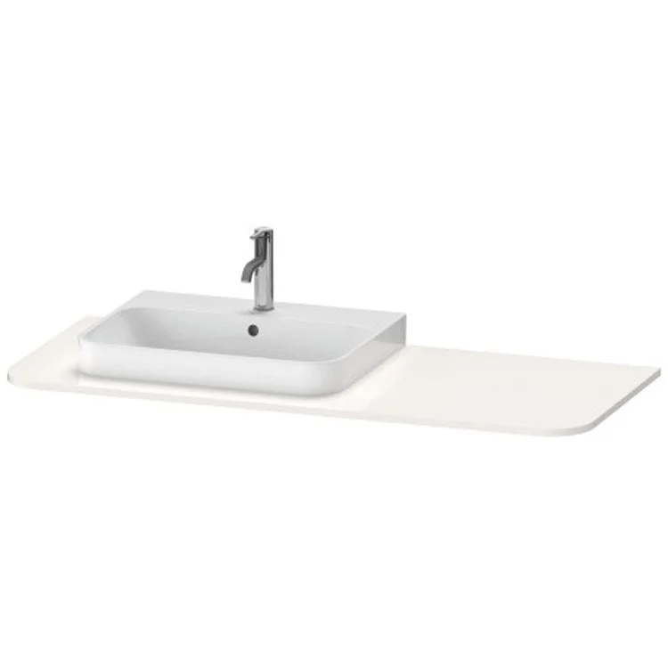 Lavatory Console Happy D.2 Plus White High Gloss Single Basin Console 51-1/8 Inch Left Basin