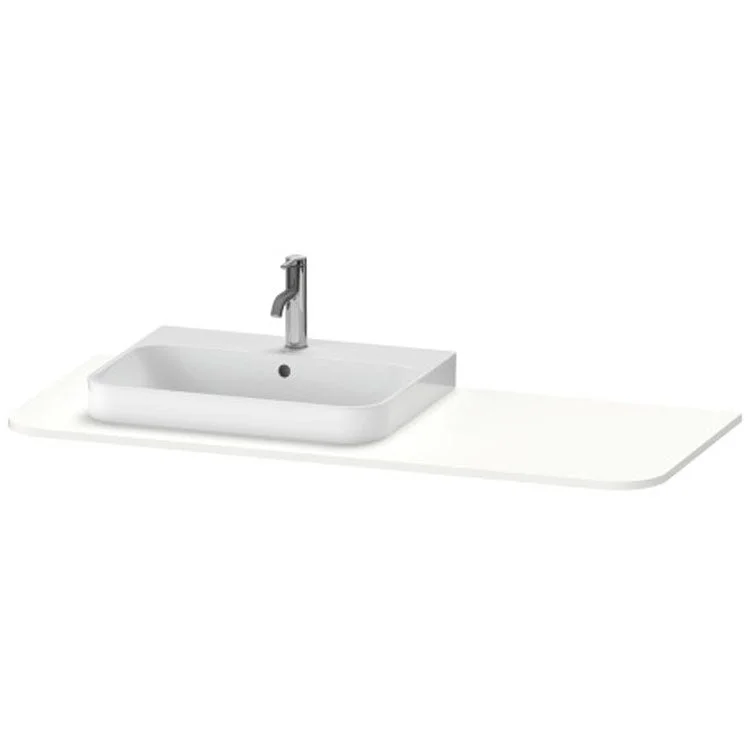 Lavatory Console Happy D.2 Plus White Satin Matte Single Basin Console 51-1/8 Inch Left Basin