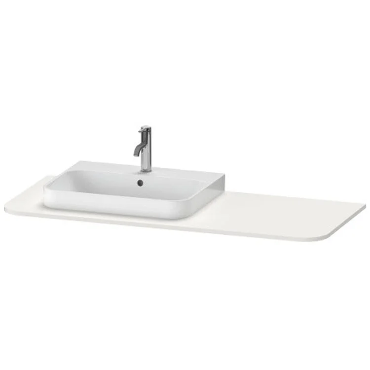 Lavatory Console Happy D.2 Plus Nordic White Satin Matte Single Basin Console 51-1/8 Inch Left Basin