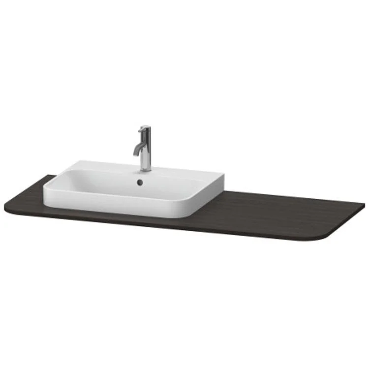 Lavatory Console Happy D.2 Plus Brushed Walnut Single Basin 51-1/8 x 21-5/8 Inch Left