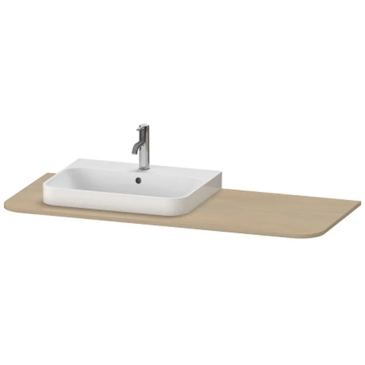 Lavatory Console Happy D.2 Plus Mediterranean Oak Single Basin 51-1/8 x 21-5/8 Inch Ceramic Left