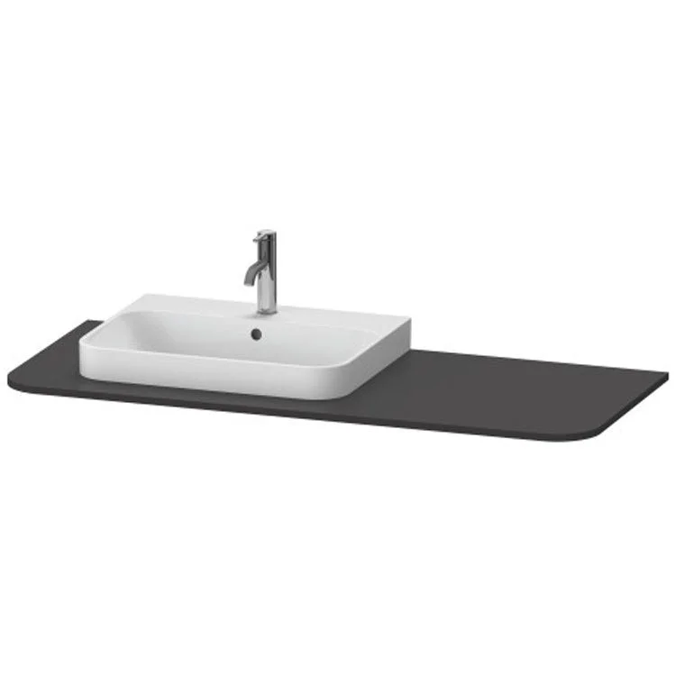 Lavatory Console Happy D.2 Plus Graphite Super Matte Single Basin 51-1/8 x 21-5/8 Inch Left