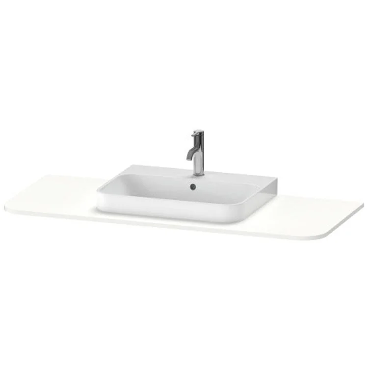 Lavatory Console Happy D.2 Plus White Satin Matte Single Basin Console 51-1/8 Inch Middle Basin