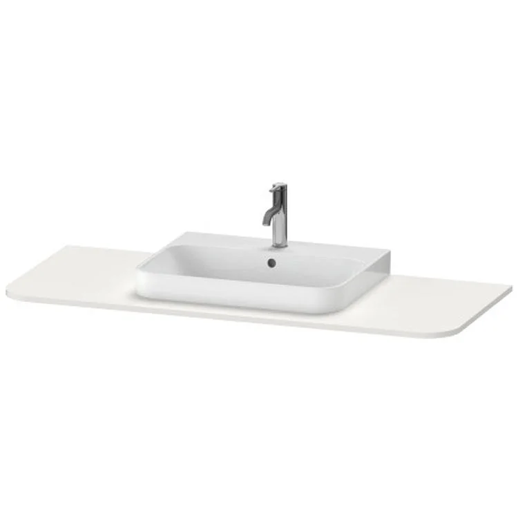 Lavatory Console Happy D.2 Plus Nordic White Satin Matte Single Basin Console 51-1/8 Inch Middle Basin