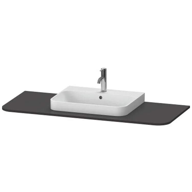 Lavatory Console Happy D.2 Plus Graphite Super Matte Single Basin Console 51-1/8 Inch Middle Basin