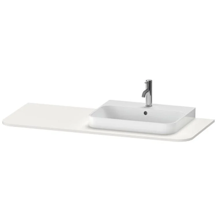 Lavatory Console Happy D.2 Plus Nordic White Satin Matte Single Basin Console 51-1/8 Inch Right Basin