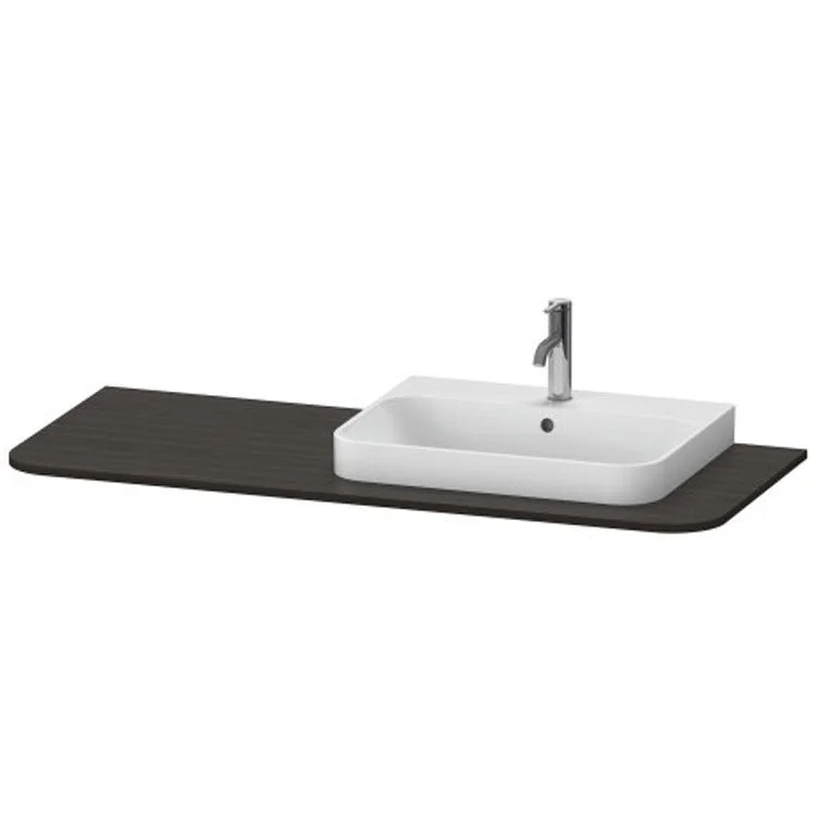 Lavatory Console Happy D.2 Plus Brushed Walnut Single Basin 51-1/8 x 21-5/8 Inch Ceramic Right