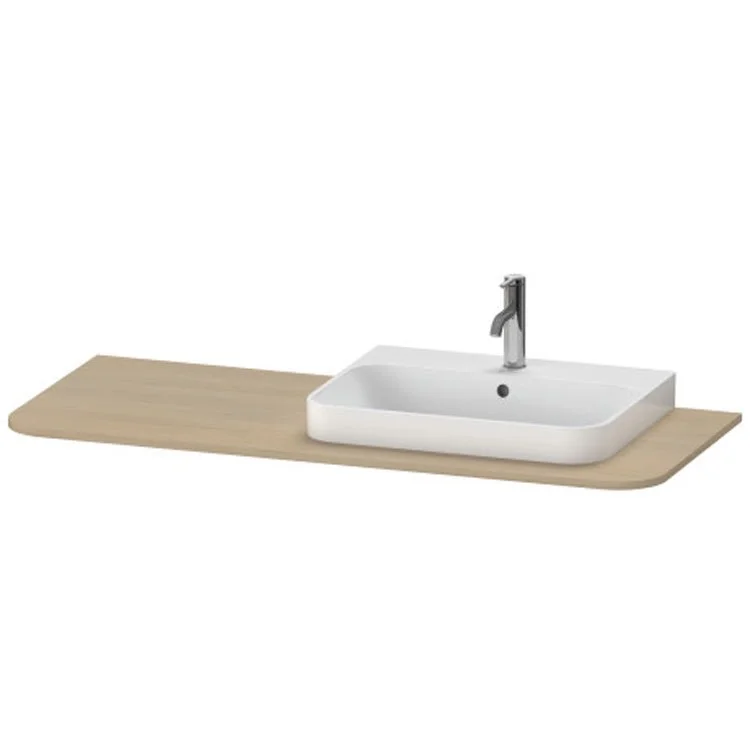 Lavatory Console Happy D.2 Plus Mediterranean Oak Single Basin 51-1/8 x 21-5/8 Inch Ceramic Right