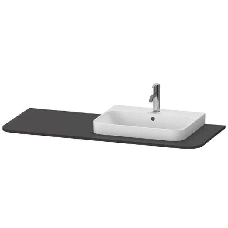 Lavatory Console Happy D.2 Plus Graphite Super Matte Single Basin 51-1/8 x 21-5/8 Inch Ceramic Right