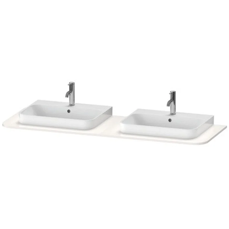 Lavatory Console Happy D.2 Plus White High Gloss Double Basin 63 x 21-5/8 Inch