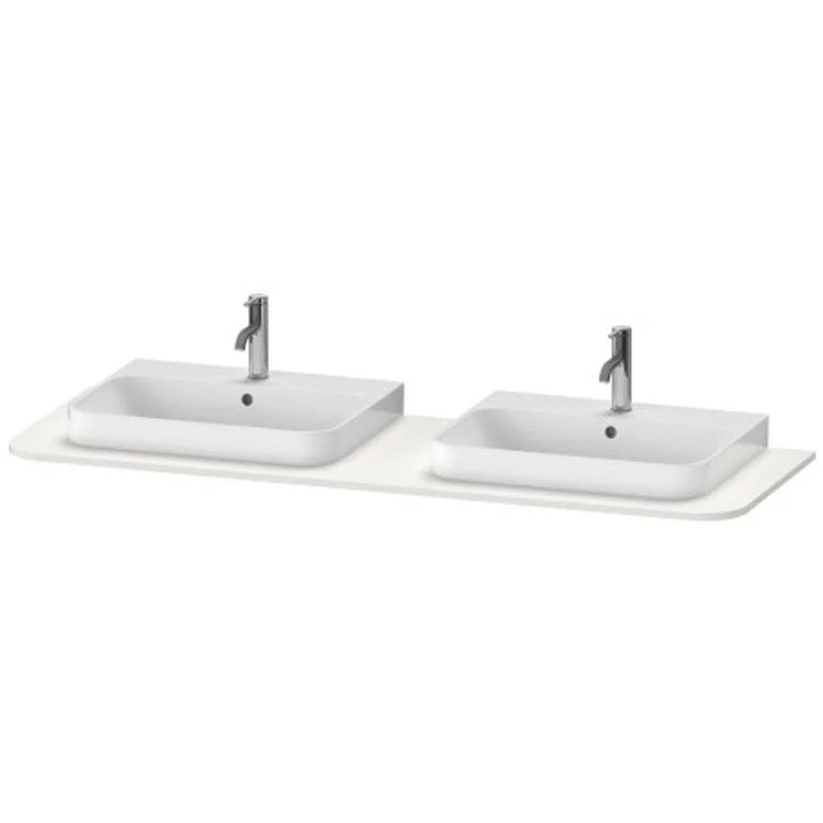 Lavatory Console Happy D.2 Plus Nordic White Satin Matte Double Basin Console 63 Inch