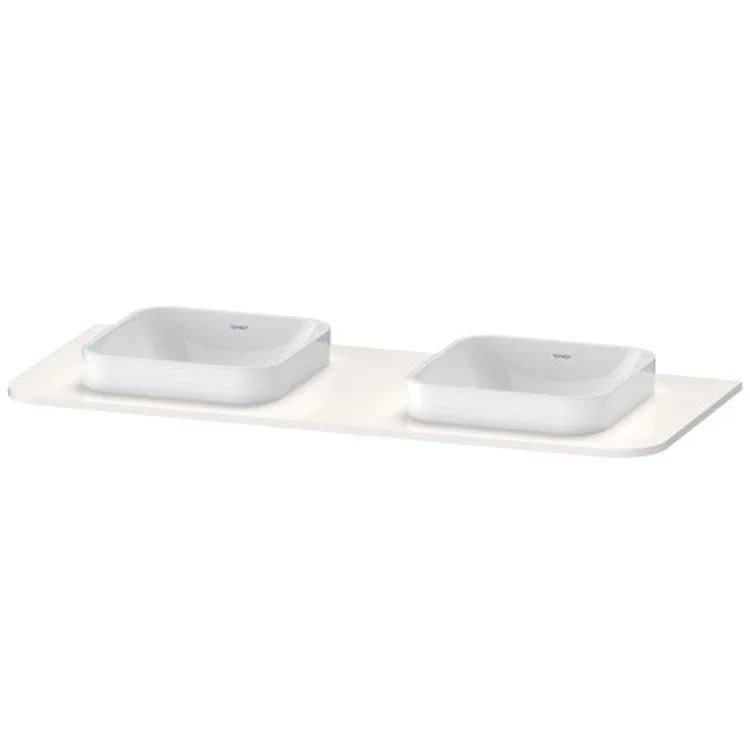 Lavatory Console Happy D.2 Plus White High Gloss Double Basin 51-1/8 x 21-5/8 Inch