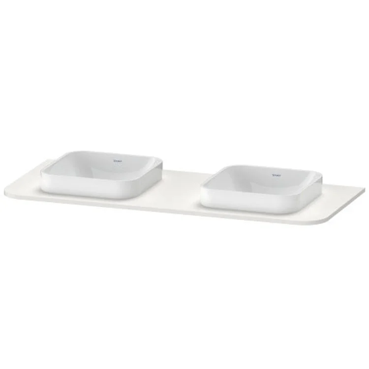 Lavatory Console Happy D.2 Plus Nordic White Satin Matte Double Basin Console 51-1/8 Inch