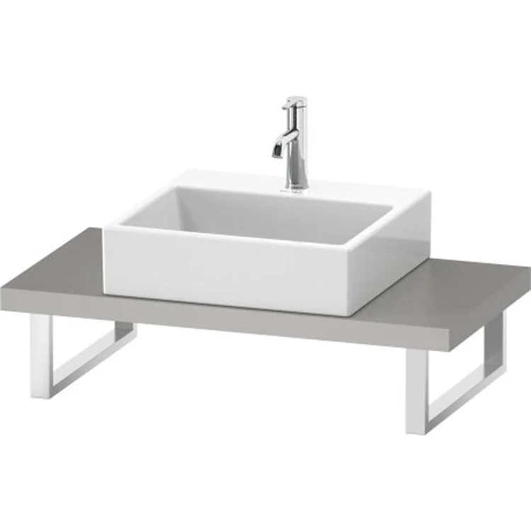 Lavatory Console L-Cube Concrete Gray Matte Single Basin Compact 31-1/2 x 18-7/8 Inch 1-3/4 Inch One Cut-Out