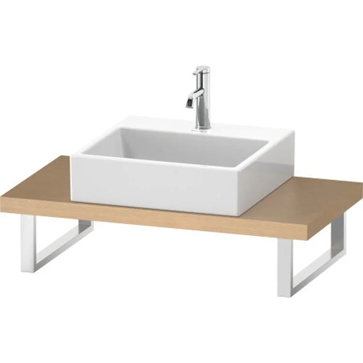 Lavatory Console L-Cube Brushed Oak Single Basin Compact Console 18-7/8x1-3/4 Inch