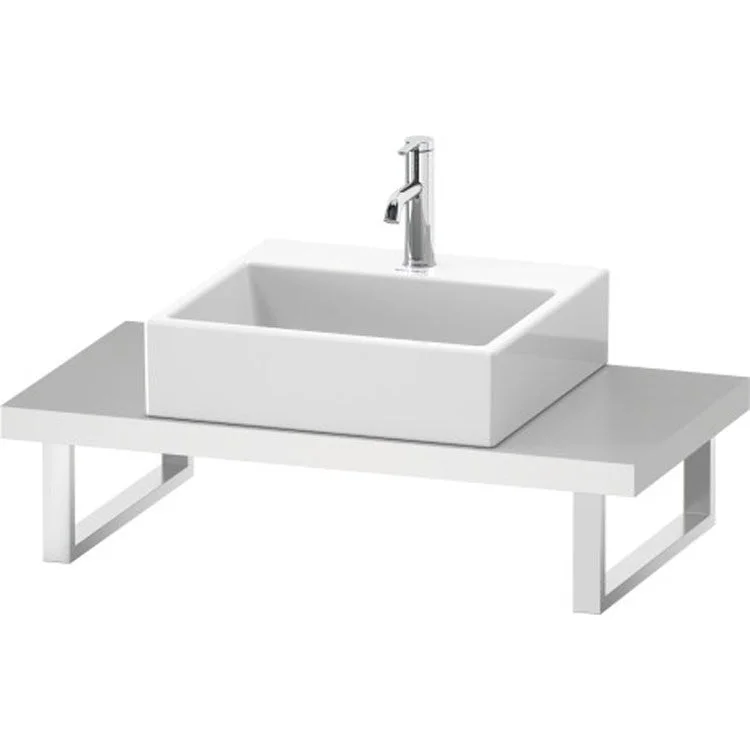 Lavatory Console L-Cube White Matte Single Basin Compact Console 18-7/8x1-3/4 Inch