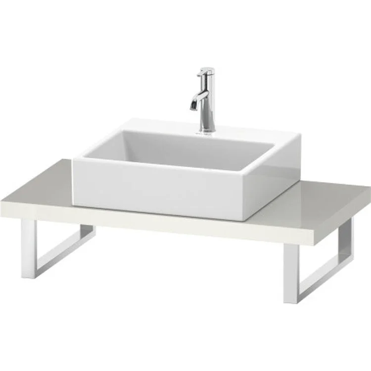 Lavatory Console L-Cube White High Gloss Single Basin Compact 31-1/2 x 18-7/8 Inch Ceramic 1-3/4 Inch