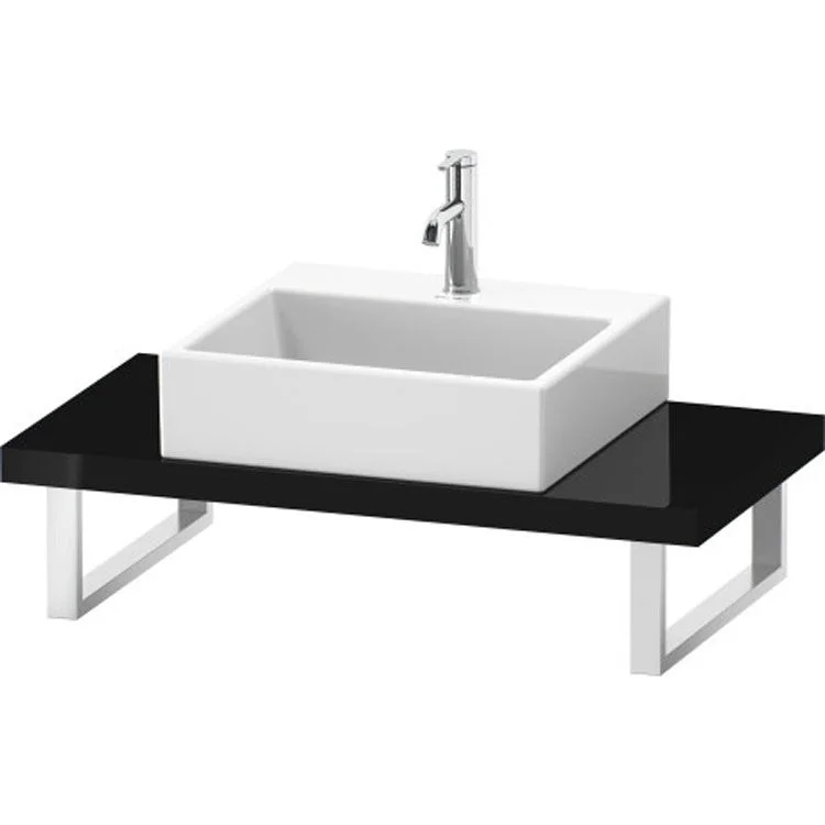 Lavatory Console L-Cube Black Single Basin Compact 31-1/2 x 18-7/8 Inch Ceramic 1-3/4 Inch