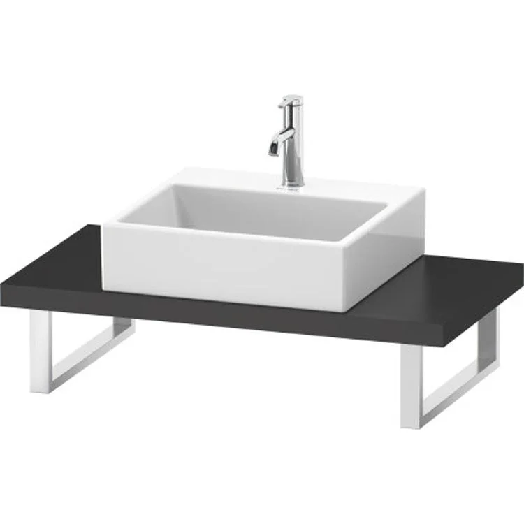 Lavatory Console L-Cube Graphite Matte Single Basin Compact 31-1/2 x 18-7/8 Inch 1-3/4 Inch One Cut-Out