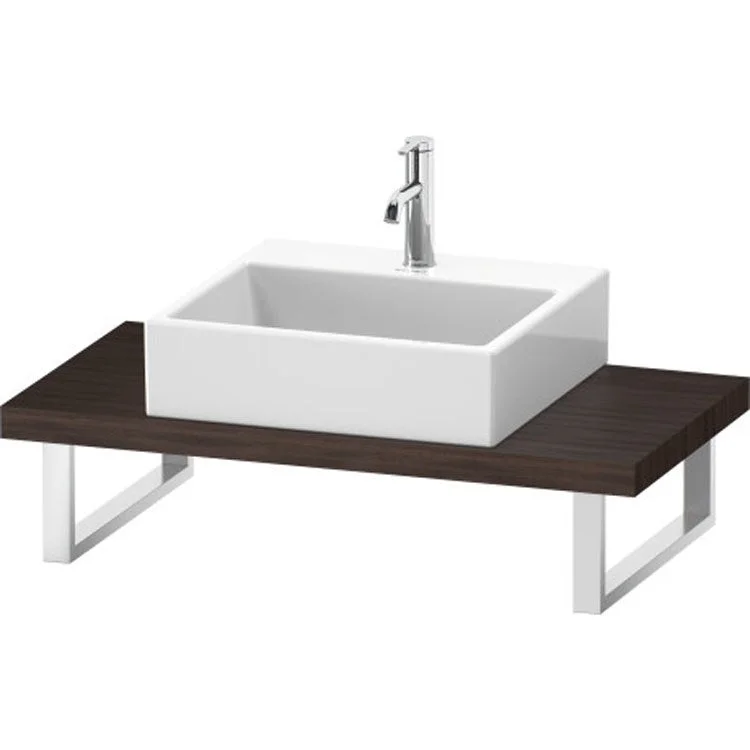 Lavatory Console L-Cube Chestnut Dark Single Basin Compact Console 18-7/8x1-3/4 Inch