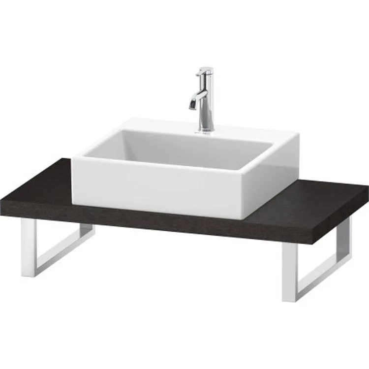 Lavatory Console L-Cube Brushed Dark Oak Single Basin Compact Console 18-7/8x1-3/4 Inch