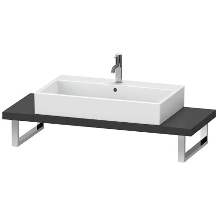 Lavatory Console L-Cube Graphite Super Matte Single Basin Compact 31-1/2 x 18-7/8 Inch Ceramic 1-3/4 Inch