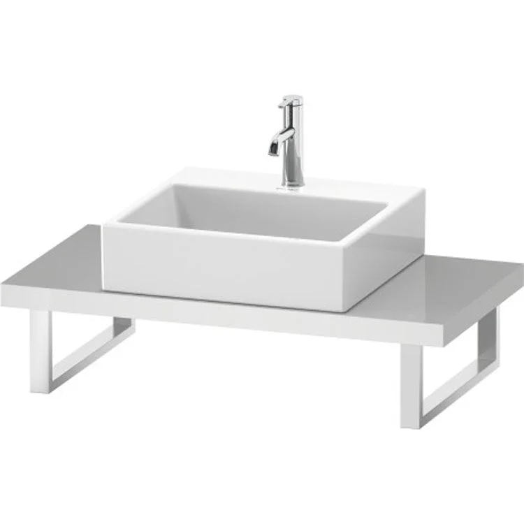 Lavatory Console L-Cube White High Gloss Lacquer Single Basin Compact 31-1/2 x 18-7/8 Inch Ceramic 1-3/4 Inch