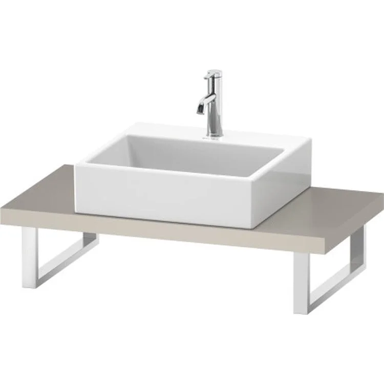 Lavatory Console L-Cube Taupe Matte Single Basin Compact Console 18-7/8x1-3/4 Inch