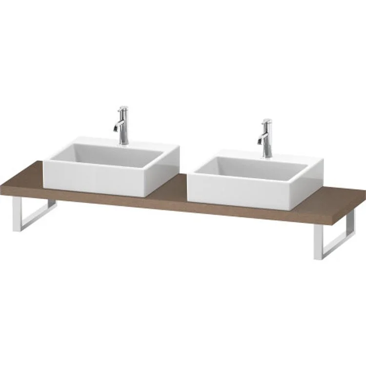 Lavatory Console L-Cube Oak Cashmere Double Basin Compact Console 18-7/8x1-3/4 Inch