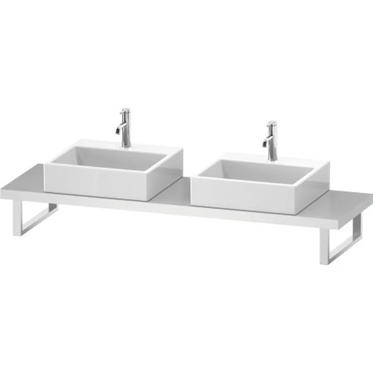 Lavatory Console L-Cube White Matte Double Basin Compact 31-1/2 x 18-7/8 Inch Ceramic 1-3/4 Inch