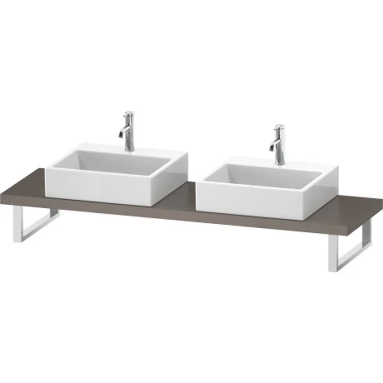 Lavatory Console L-Cube Basalt Matte Double Basin Compact 31-1/2 x 18-7/8 Inch Ceramic 1-3/4 Inch