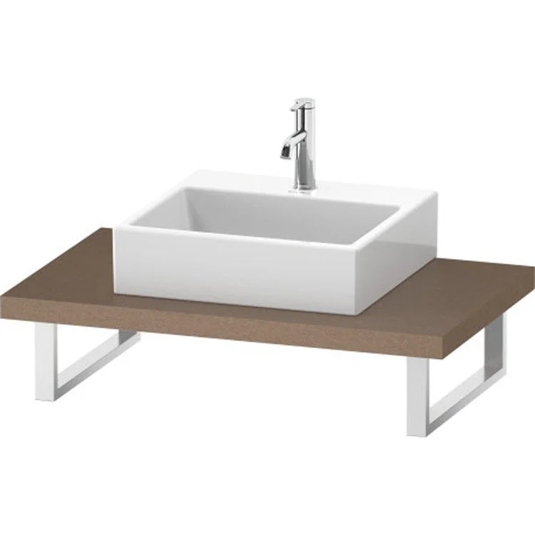 Lavatory Console L-Cube Oak Cashmere Single Basin 31-1/2 x 21-5/8 Inch Ceramic 1-3/4 Inch