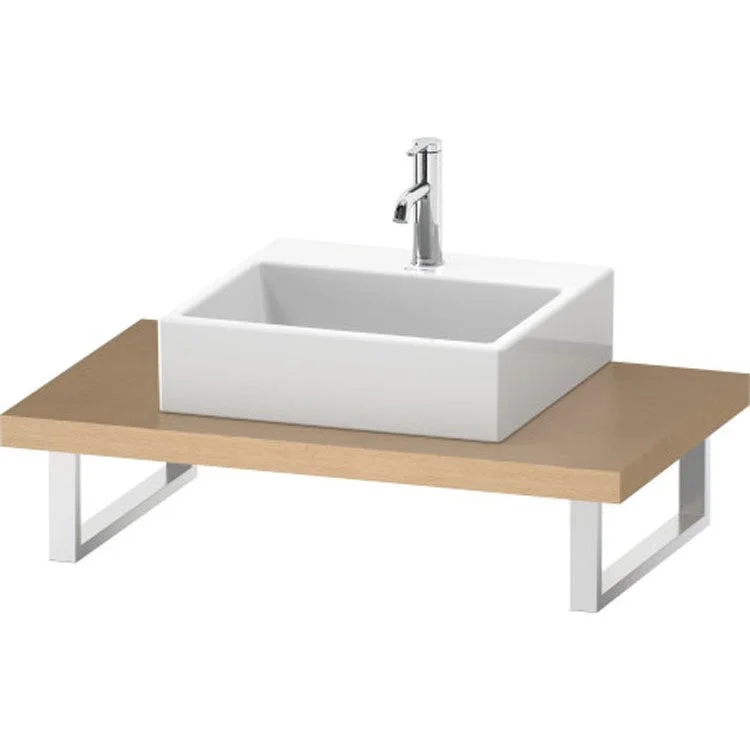 Lavatory Console L-Cube Brushed Oak Single Basin 31-1/2 x 21-5/8 Inch 1-3/4 Inch One Cut-Out