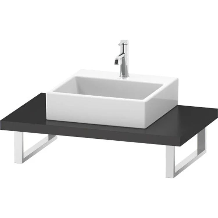 Lavatory Console L-Cube Graphite Matte Single Basin 31-1/2 x 21-5/8 Inch Ceramic 1-3/4 Inch