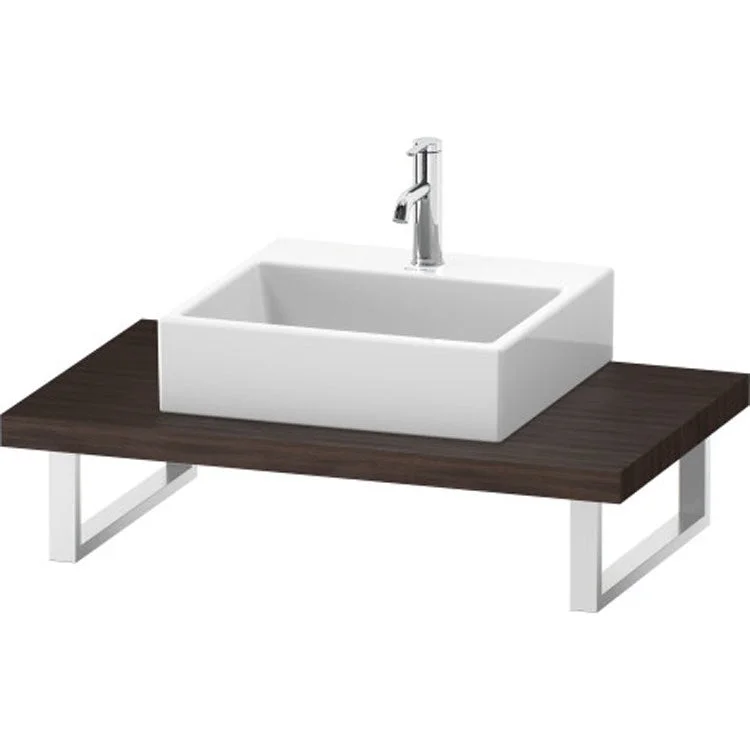 Lavatory Console L-Cube Chestnut Dark Single Basin 31-1/2 x 21-5/8 Inch 1-3/4 Inch One Cut-Out