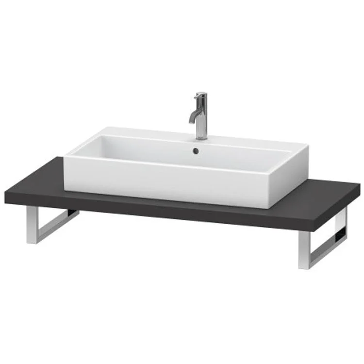 Lavatory Console L-Cube Graphite Super Matte Single Basin Console 21-5/8x1-3/4"