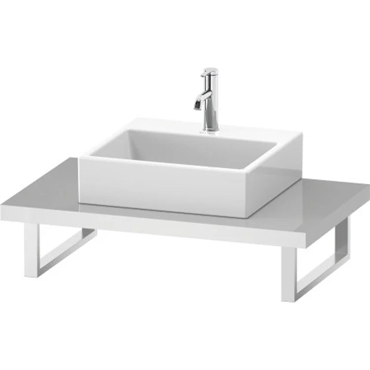 Lavatory Console L-Cube White High Gloss Lacquer Single Basin 31-1/2 x 21-5/8 Inch 1-3/4 Inch One Cut-Out