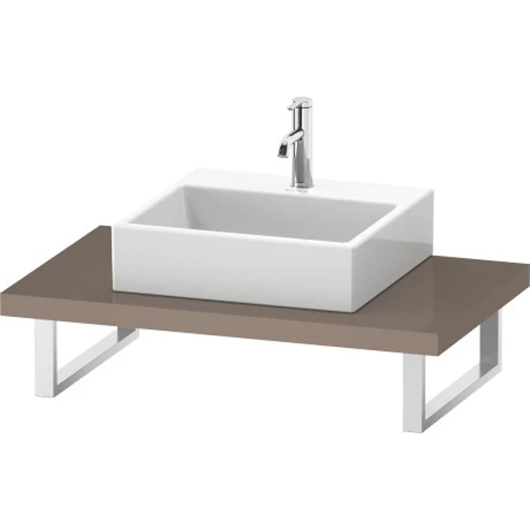 Lavatory Console L-Cube Cappuccino High Gloss Single Basin 31-1/2 x 21-5/8 Inch Ceramic 1-3/4 Inch