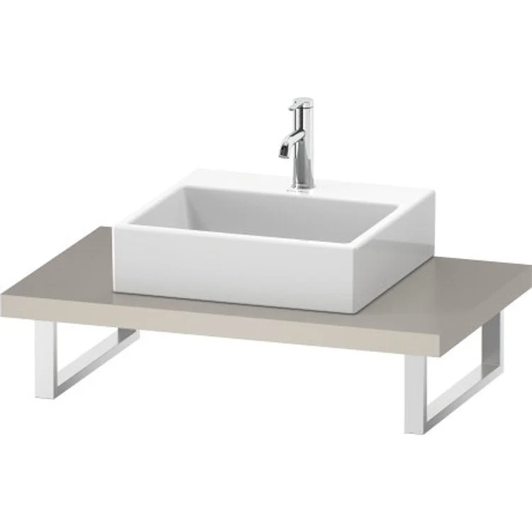 Lavatory Console L-Cube Taupe Matte Single Basin 31-1/2 x 21-5/8 Inch Ceramic 1-3/4 Inch