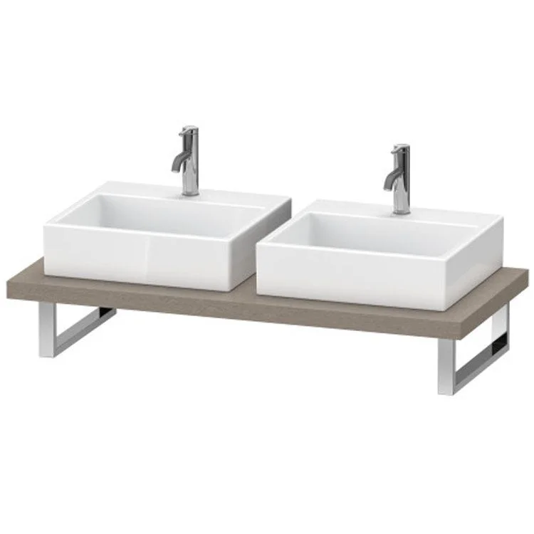 Lavatory Console L-Cube Oak Cashmere Double Basin 31-1/2 x 21-5/8 Inch 1-3/4 Inch